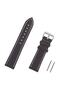 22mm Dark Brown Curved Genuine Leather Sports Watch Band Strap