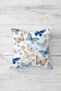 Blue Butterflies and Marble Pattern Concealed Zippered Throw Pillow Cover Sofa Pillow Cover Set (4pcs) - 2
