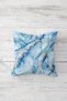 Blue Butterflies and Marble Pattern Concealed Zippered Throw Pillow Cover Sofa Pillow Cover Set (4pcs) - 3