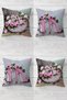 Rose Bouquets And Stiletto Vintage Concealed Zippered Throw Pillow Cover Seat Pillow Cover Set(4pcs)