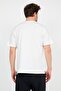 Men's Ecru Front Lion Printed Crew Neck Oversize Cotton T-shirt - 3