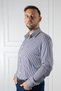 Sarar Interview Sosa Thick Striped Long Sleeve Navy Blue Shirt - 4