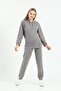 Gray Hooded Maternity and Maternity Tracksuit Set - 3