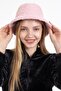 Women's Winter Hat Curly Plush Fabric Bucket Model Powder - 2