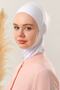 Women's Hijab Sports Bonnet with Hijab Neck Collar White - 4