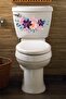 Purple Pink Floral Patterned Toilet Bowl and Bathroom Stiker - Ech40