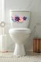 Purple Pink Floral Patterned Toilet Bowl and Bathroom Stiker - Ech40 - 2