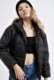 Women's Black Wide Cut Oversize Hooded Puffer Coat