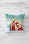 New Year's Gift Candle Patterned Hidden Zippered Throw Pillow Cover Seat Pillow Cover Set (4pcs) - 3