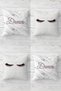 Long Eyelash and Dream Text Combination Hidden Zippered Throw Pillow Cover Seat Pillow Cover Set (4pcs)