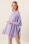 Women's Lilac Oversize Slit Poncho Sweater