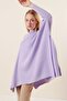 Women's Lilac Oversize Slit Poncho Sweater - 4