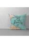 Blue Throw Pillow Cover, Ocean Throw Pillow Cover, Map Throw Pillow Cover, Written Throw Pillow, Double Set 43x43 Cm - 3
