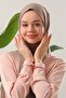 حجاب شال قطن ممشط بيج - 4