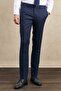 Men's Navy Blue Slim Fit Slim Fit Swallow Collar Classic Suit with Dobby Vest - 8
