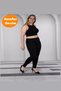 Women's Elastic Waist Jeans Leggings Pants / Gathering /Comfort Cut/Large-Small-Size Dark Black - 3