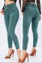 Women's Turquoise, High Waist Lycra Jean Trousers