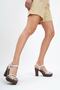 Genuine Leather Beige Women's Platform Heeled Leather Sandals Dp26-0301 - 2