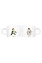 Bride Groom Couple 2-Piece Cute Cats Porcelain Motto Cup