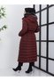 Women's Full Length Long Dense Fiber Hooded Fur Hijab Puffer Coat - 7