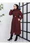 Women's Full Length Long Dense Fiber Hooded Fur Hijab Puffer Coat - 8