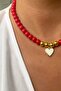 Heart Pendant Red Glass Bead Necklace - 2