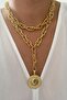 Double Row Large Ata Lira Pendant Necklace