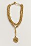 Double Row Large Ata Lira Pendant Necklace - 4