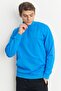 Men's Indigo Standard Fit Normal Cut Stand-Up Bato Collar Zippered Kangaroo Pocket Sweatshirt - 6