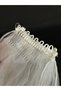 Women's Off-White Imagination Tulle Scalloped 1.5 m 2 Layers Pointed Toe Helen Style Veil Bridal Accessory - 4