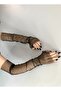 Black Long Tulle Fingerless Evening Gloves