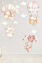 Cute Rabbits Flying with Watercolor Balloon Kids Room Wall Sticker Set - 5