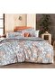 Enola V2 Gray Poplin Double Duvet Cover Set - 2