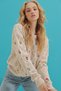 Light Beige Crew Neck Openwork and Embroidered Knitwear Sweater Alc-X9392 - 4