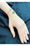 Green Agate Natural Stone Antiallergic Brass Castle Bracelet - 2