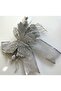 Imported Luxury Large New Year Christmas Pine Tree Butterfly Flower Ornament Silver Glitter Decorative Flower Bow