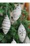 Imported Luxury Collectible New Year New Year Authentic Glitter Embroidered 2-Piece Pine Tree Ornament White Drop - 3