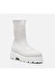 Beige Women's Flat Boots - 2