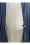 Modern Winding 4 Ball Braçol Cornice Tactical String Ceiling Curtain Accessory Navy Blue&cream - 3