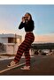 Y2k Unisex Black and White Plaid Trousers with Elastic Waist Detail - 2