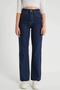 Dynamo Dark Blue High Waist Lycra Wide Leg Denim Jeans - 5