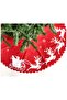 New Year Christmas Luxury Deer Santa Claus Pattern Red Pine Tree Skirt Cover
