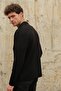 Men's Double Breasted Collar Buttoned Pocket Knitwear Cardigan Black 23w220 - 3