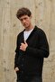Men's Double Breasted Collar Buttoned Pocket Knitwear Cardigan Black 23w220 - 4