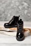 حذاء بناتي إلسا مطبوع باللون الأسود