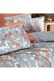 Enola V2 Gray Poplin Double Duvet Cover Set - 3