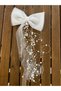 Vualet, Beaded Bridal Tulle, Bridal Hat, Bridal Veil Bow Bead Vualet - 3