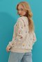 Light Beige Crew Neck Openwork and Embroidered Knitwear Sweater Alc-X9392 - 6