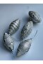 Imported Luxury Collectible New Year New Year Authentic Glitter Embroidered 2-Piece Pine Tree Ornament Silver Drop - 2