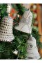Imported Luxury Collectible New Year New Year Authentic Embroidered 2-Piece Pine Tree Ornament Bell Bell White - 2
